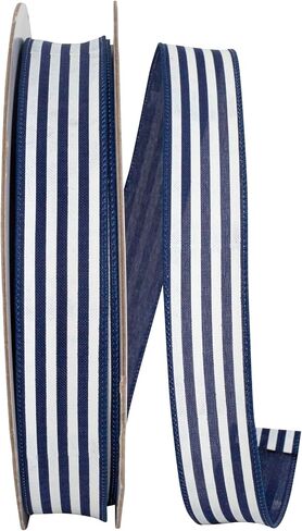 RELIANT RIBBON RIBBON BRIDED LETED EDGE FEDER ، NAVY/WHITE ، 1-1/2 Inch ، 10 Yards in Saudi Arabia