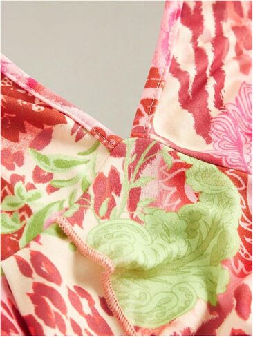Women's Y2K Paisley Floral Halter Tops Sleeveless Low Cut Ruffle Hem Flowy Tank Top in Saudi Arabia