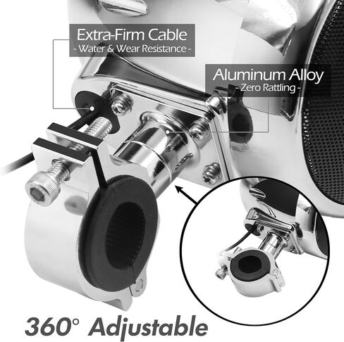 GoHawk TN4-Q 1000W 4 Channel Amplifier 4" Full-Range Waterproof Bluetooth Motorcycle Stereo Speakers Audio System AUX USB SD Radio for 1-1.5" Handlebar Harley Touring Cruiser ATV in Kuwait