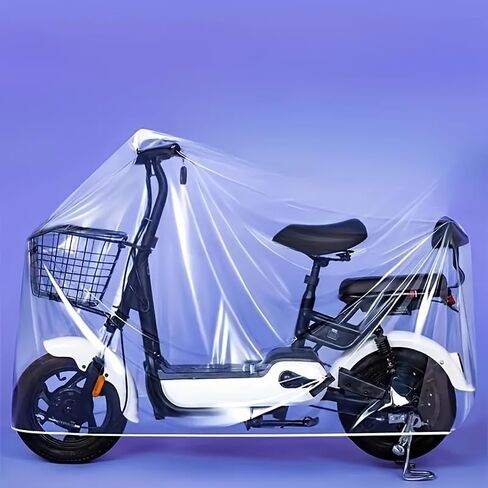 1 Pc Transparent Bicycle Cover - Dust Protection, Suitable for Mountain Bikes, Electric Bicycles, Road Bikes and Gym Equipment, Indoor and Outdoor Use, Outdoor Bike Cover in Saudi Arabia