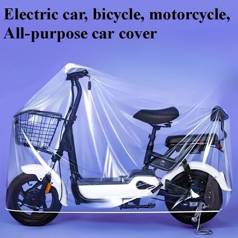 1 Pc Transparent Bicycle Cover - Dust Protection, Suitable for Mountain Bikes, Electric Bicycles, Road Bikes and Gym Equipment, Indoor and Outdoor Use, Outdoor Bike Cover in Saudi Arabia