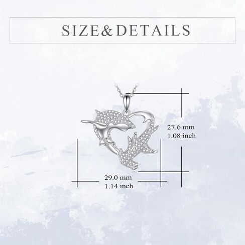 Cubic Zirconia Animal Necklace Sterling Silver Manta/Whale/Dolphin/Pendant Ocean Animal Jewelry Gifts for Women in Saudi Arabia