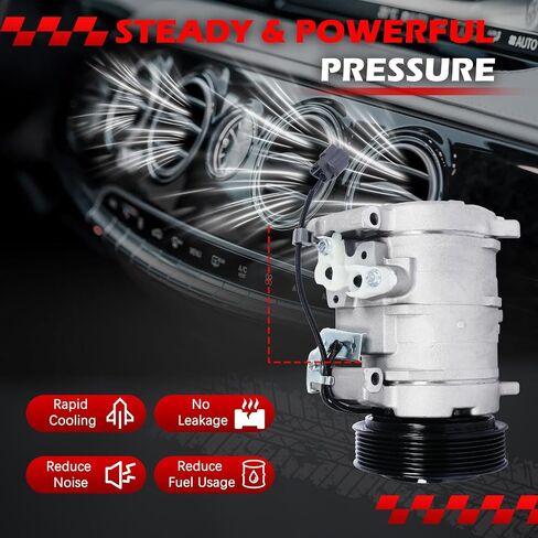 AC Compressor Fit for Tacoma 1995-2004 3.4L V6, A/C Air Conditioning Compressors with Clutch Replace for 68324, 883200401, 8832004010, 883200401084, 8832035550, 883203555084 in Saudi Arabia