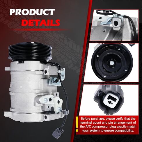 AC Compressor Fit for Tacoma 1995-2004 3.4L V6, A/C Air Conditioning Compressors with Clutch Replace for 68324, 883200401, 8832004010, 883200401084, 8832035550, 883203555084 in Saudi Arabia
