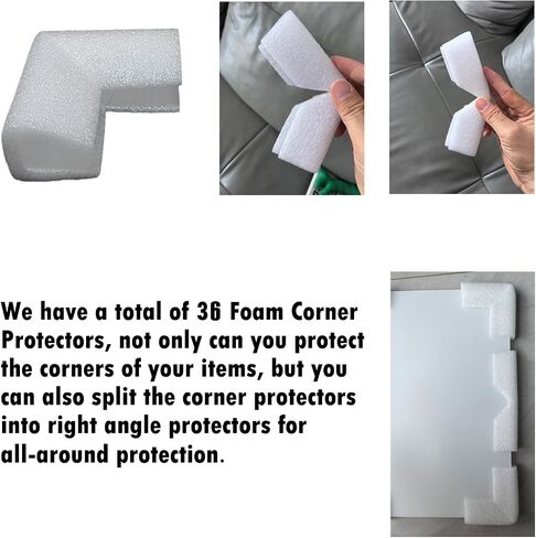 32Pcs Foam Edge Corner Protectors U-groove for Packaging Picture Frames, TV, Mirrors, Glass and Furniture, L-shaped Cushioning Transport Mobile Packaging for thickness of about 0.5inch in Saudi Arabia