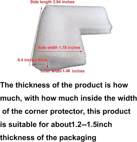 32Pcs Foam Edge Corner Protectors U-groove for Packaging Picture Frames, TV, Mirrors, Glass and Furniture, L-shaped Cushioning Transport Mobile Packaging for thickness of about 0.5inch in Saudi Arabia