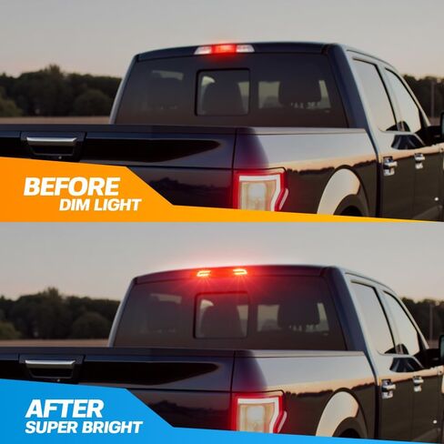ضوء الفرامل الثالث الثالث LED لـ 2017-2022 Ford F250 F350 F450 F550 Super Duty Ranger Maverick 15-20 F150 F'ord Center مصابيح فرامل الكابينة الخلفية ذات التركيب العالي مع حشية الختم (عدسة دخان) in Kuwait
