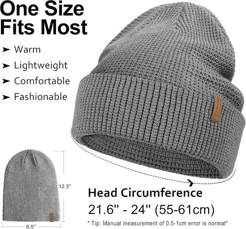 Warm Winter Beanie for Men & Women, Soft Merino Wool Blend Knit Hat, Slouch or Cuffed Style for Ski, Hiking & Outdoor Gift in Saudi Arabia