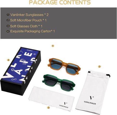 VANLINKER Retro Vintage Polarized Trendy Small Square Sunglasses for Women Men 2025 Fashion Shades VL9858 in Saudi Arabia