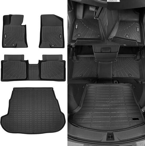 سجادات أرضية مناسبة لجميع الأحوال الجوية تناسب Kia Sorento 2016-2020 سجادات أرضية الصف الثالث وحصيرة صندوق السيارة ومسند الظهر لملحقات Kia Sorento طوال الموسم وبطانة أرضية مضادة للانزلاق عديمة الرائحة in Kuwait