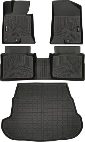 سجادات أرضية مناسبة لجميع الأحوال الجوية تناسب Kia Sorento 2016-2020 سجادات أرضية الصف الثالث وحصيرة صندوق السيارة ومسند الظهر لملحقات Kia Sorento طوال الموسم وبطانة أرضية مضادة للانزلاق عديمة الرائحة in Kuwait