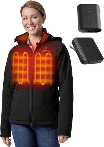 ORORO Women's Heated Jacket (Black, M) and Extended Runtime Battery in Saudi Arabia