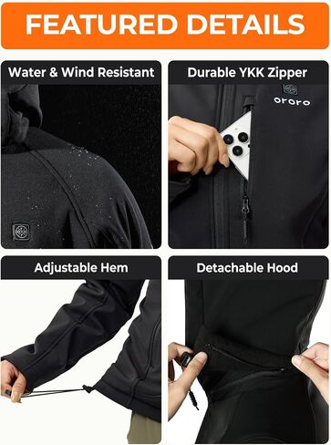 ORORO Women's Heated Jacket (Black, M) and Extended Runtime Battery in Saudi Arabia