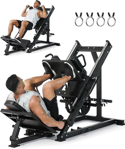 Garvee Leg Press Hack Squat Machine 2 in 1 Combo Workout Machine for Home Gym with Linear Bearing & Solid Steel Pipe, Lower Body Strength Training Equipment in Saudi Arabia