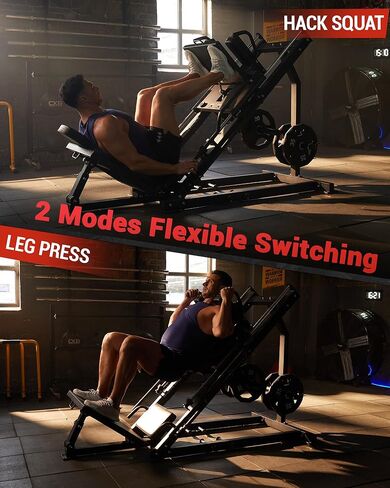 Garvee Leg Press Hack Squat Machine 2 in 1 Combo Workout Machine for Home Gym with Linear Bearing & Solid Steel Pipe, Lower Body Strength Training Equipment in Saudi Arabia