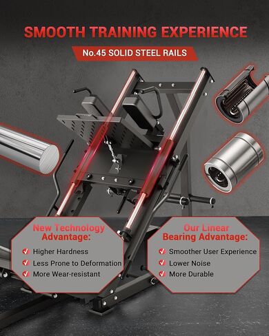 Garvee Leg Press Hack Squat Machine 2 in 1 Combo Workout Machine for Home Gym with Linear Bearing & Solid Steel Pipe, Lower Body Strength Training Equipment in Saudi Arabia