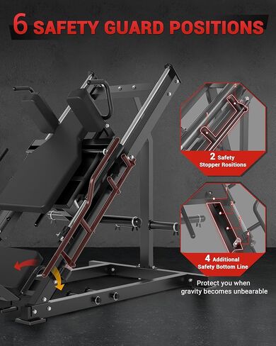 Garvee Leg Press Hack Squat Machine 2 in 1 Combo Workout Machine for Home Gym with Linear Bearing & Solid Steel Pipe, Lower Body Strength Training Equipment in Saudi Arabia