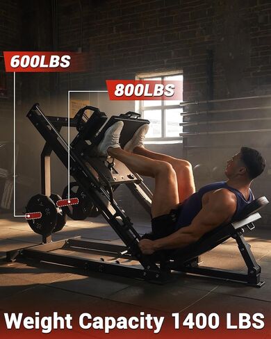 Garvee Leg Press Hack Squat Machine 2 in 1 Combo Workout Machine for Home Gym with Linear Bearing & Solid Steel Pipe, Lower Body Strength Training Equipment in Saudi Arabia