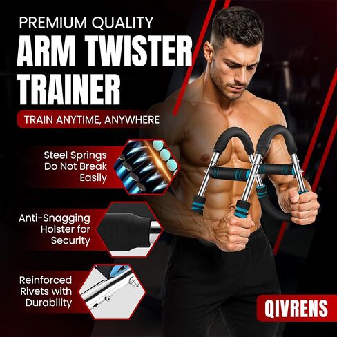 Twister Arm Trainer For Men & Women, Chest Workout Equipment Adjustable 6 Resistance Levels (30-120lb) - Removable and Attachable Fitness Exercise Equipment, Portable At Home Workout Equipment in Saudi Arabia