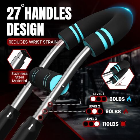 Twister Arm Trainer For Men & Women, Chest Workout Equipment Adjustable 6 Resistance Levels (30-120lb) - Removable and Attachable Fitness Exercise Equipment, Portable At Home Workout Equipment in Saudi Arabia