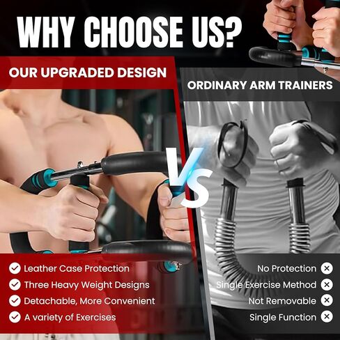 Twister Arm Trainer For Men & Women, Chest Workout Equipment Adjustable 6 Resistance Levels (30-120lb) - Removable and Attachable Fitness Exercise Equipment, Portable At Home Workout Equipment in Saudi Arabia