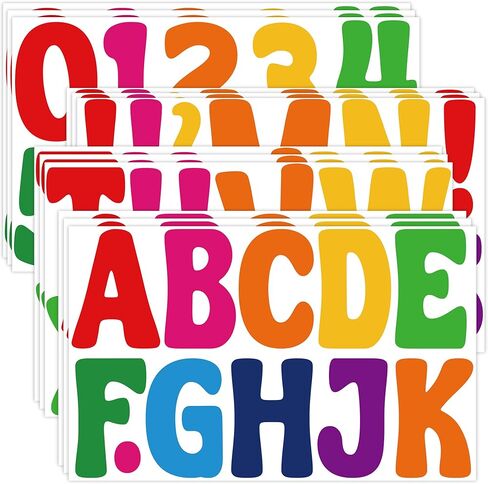 ملصقات رسائل لوحات كبيرة من ألواح النشرة رسائل 12 ورقة ألعاب الأبجدية ملصقات فينيل مقاوم للماء رسائل ملصقات ذاتية للملصقات لألواح الملصقات صندوق بريد الحرف اليدوية (أبيض ، 3 بوصات) in Kuwait