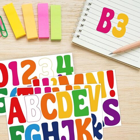 ملصقات رسائل لوحات كبيرة من ألواح النشرة رسائل 12 ورقة ألعاب الأبجدية ملصقات فينيل مقاوم للماء رسائل ملصقات ذاتية للملصقات لألواح الملصقات صندوق بريد الحرف اليدوية (أبيض ، 3 بوصات) in Kuwait