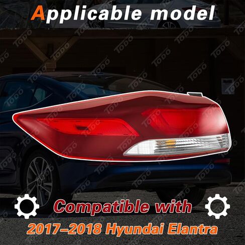 TODO Tail Lights Compatible with 2017-2018 Hyundai Elantra Taillight Rear Lamp Replace 92402F2020 HY2805142 (Passenger/Right Side) in Saudi Arabia