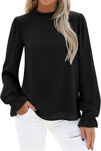 CFLONGE LOME LONGLE TUME Long Sleeve Tops للنساء العصرية 2025 FALL FASHING TURTS TUNIC OUT TOPS in Kuwait