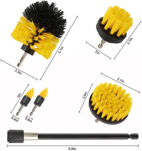 طقم مرفق فرشاة تنظيف 20 مساءً ، فرش تنظيف صفراء محددة للاستحمام ، فرشاة تنظيف كهربائية خضراء للمطبخ ، لوازم التنظيف المنزلية in Kuwait