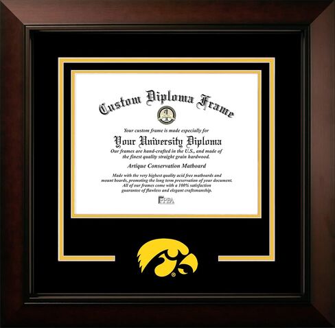Campus Images University of Iowa Hawkeyes 11w x 8.5h Legacy Black Cherry Spirit Logo Diploma Frame in Saudi Arabia