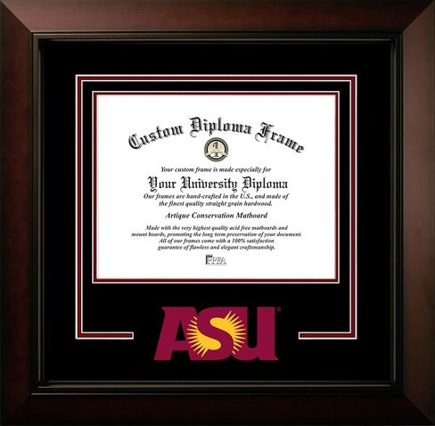 Campus Images Arizona State University 11w x 8.5h Legacy Black Cherry Spirit Logo Diploma Frame Sun Devils in Saudi Arabia