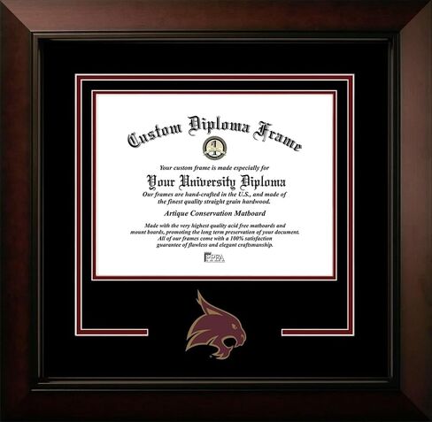 Campus Images Texas State Bobcats 14w x 11h Legacy Black Cherry Spirit Logo Diploma Frame in Saudi Arabia