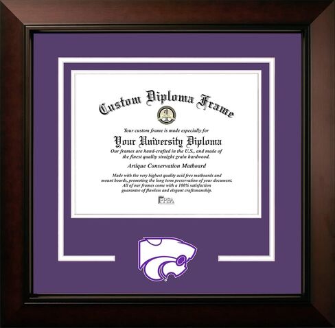 صور الحرم الجامعي Kansas State Wildcats مقاس 11 عرض × 8.5 ارتفاع إطار الدبلوم بشعار روح الكرز الأسود القديم in Saudi Arabia
