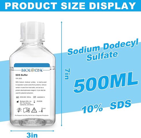 Lab SDS Buffer, Lab 10% Sodium Dodecyl Sulfate Buffers, 500ml/Bottle in Saudi Arabia