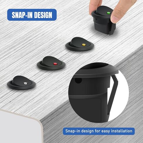 Nilight 1PC Round Rocker Switch with Shell 12V 24V 20A Red LED Toggle swtich with 16AWG Wires SPST 3Pin 2 Position for Car Truck Vehicle Boat Marine Rocker On Off Control in Saudi Arabia