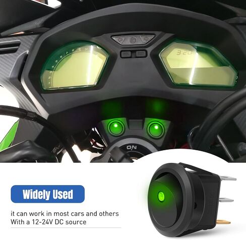 Nilight 1PC Round Rocker Switch with Shell 12V 24V 20A Red LED Toggle swtich with 16AWG Wires SPST 3Pin 2 Position for Car Truck Vehicle Boat Marine Rocker On Off Control in Saudi Arabia