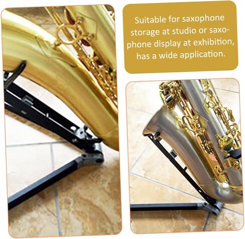 TIDTALEO معدن قابل للطي ألتو ساكسفون حامل ساكسفون حامل تخزين منزلي مع دعم ناعم مضاد للخدش لغرف الموسيقى وعرض الأداء in Kuwait