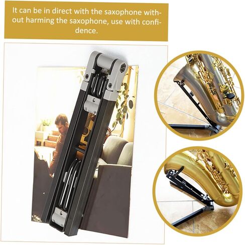 TIDTALEO معدن قابل للطي ألتو ساكسفون حامل ساكسفون حامل تخزين منزلي مع دعم ناعم مضاد للخدش لغرف الموسيقى وعرض الأداء in Kuwait
