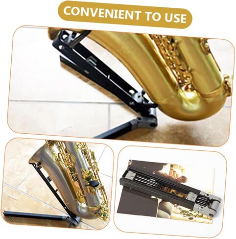 TIDTALEO معدن قابل للطي ألتو ساكسفون حامل ساكسفون حامل تخزين منزلي مع دعم ناعم مضاد للخدش لغرف الموسيقى وعرض الأداء in Kuwait