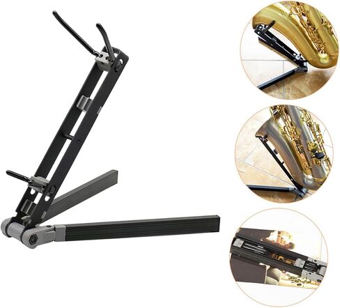 TIDTALEO معدن قابل للطي ألتو ساكسفون حامل ساكسفون حامل تخزين منزلي مع دعم ناعم مضاد للخدش لغرف الموسيقى وعرض الأداء in Kuwait