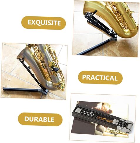 TIDTALEO معدن قابل للطي ألتو ساكسفون حامل ساكسفون حامل تخزين منزلي مع دعم ناعم مضاد للخدش لغرف الموسيقى وعرض الأداء in Kuwait