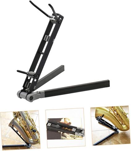 TIDTALEO معدن قابل للطي ألتو ساكسفون حامل ساكسفون حامل تخزين منزلي مع دعم ناعم مضاد للخدش لغرف الموسيقى وعرض الأداء in Kuwait