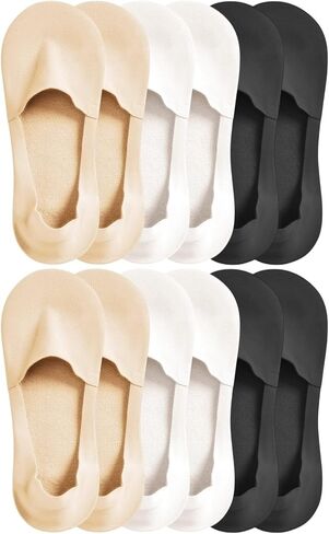 No Show Socks for Womens, liner socks, Made of Ice Silk Surface on the Surface, Cotton on the Bottom,Heel Silicone Non-slip (8 Pairs, 8 Colors) in Saudi Arabia