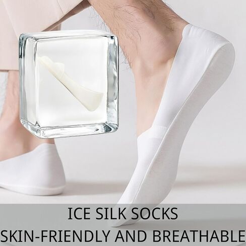 No Show Socks for Womens, liner socks, Made of Ice Silk Surface on the Surface, Cotton on the Bottom,Heel Silicone Non-slip (8 Pairs, 8 Colors) in Saudi Arabia
