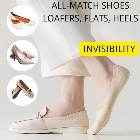 No Show Socks for Womens, liner socks, Made of Ice Silk Surface on the Surface, Cotton on the Bottom,Heel Silicone Non-slip (8 Pairs, 8 Colors) in Saudi Arabia