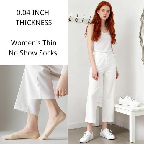 لا توجد جوارب عرض للسيدات ، جوارب بطانة ، مصنوعة من سطح الحرير الجليدي على السطح ، القطن في القاع ، الكعب السيليكون غير القابل للانزلاق (8 أزواج ، 8 ألوان) in Kuwait