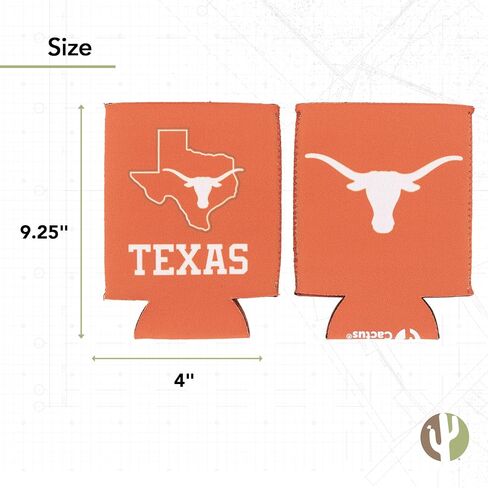 Desert Cactus University of Texas Can Insulator Beverage Cooler 2 Pack Foam Beverage Holder Longhorns UT Austin (2 Pack Can) in Kuwait