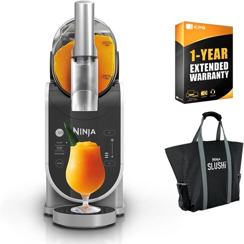 Ninja FS300 Slushi 72oz. حزمة Frozen Drink & Slushie Machine (متجددة) مع Deco Essentials زجاجة ماء قابلة للانهيار BPA Free 24oz رمادي/غير قانوني و 1 سنة CPS حماية محسنة in Kuwait