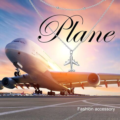 925 Sterling Silver Airplane Pendant Necklace for Women Sisters, Best Gifts for Stewardess Flight Attendants Pilots Airplane Jewelry Gifts (Pendant Necklace) in Saudi Arabia